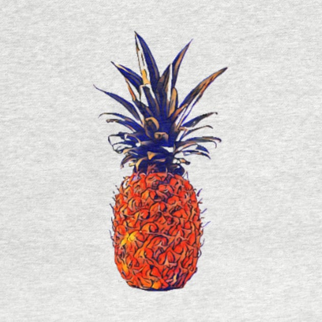 Retro vibrant tropical pineapple ananas by CONCEPTDVS